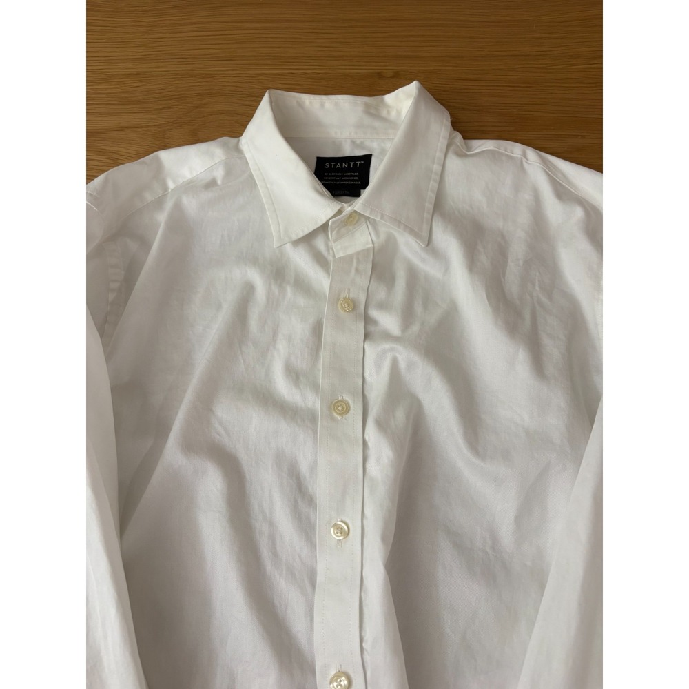 Stantt Forsyth White Button Down Shirt Mens Medium Cotton Dress Shirt - Picture 3 of 8